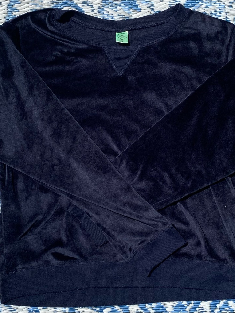 Honeydew USA Navy Velour Crewneck Sweater
